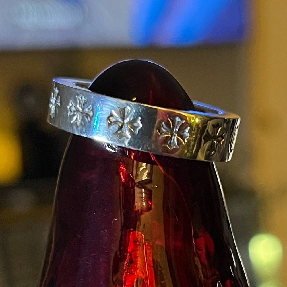 Chrome Hearts Forever Silver Band with Iconic Motif